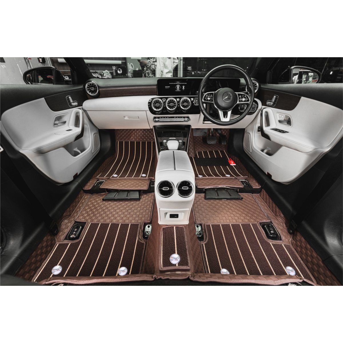 Luxury florino floor mats for audi a4 2016 onwards - coffee color