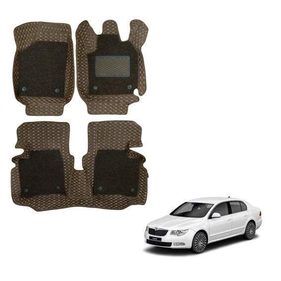 Luxury mat carpet for skoda superb - brown colour