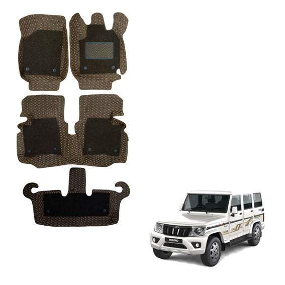 Mahindra bolero lavish 7d foot mats - brown colour