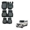 Mahindra Bolero Luxurious 7D Foot Mats - Black/Grey Colour