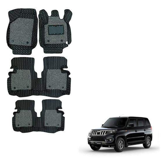 Mahindra bolero neo luxurious 7d boot mat - black/silver colour