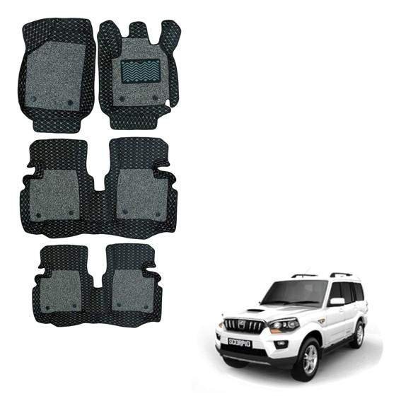 Mahindra scorpio (2014) premium foot mats - black/grey colour