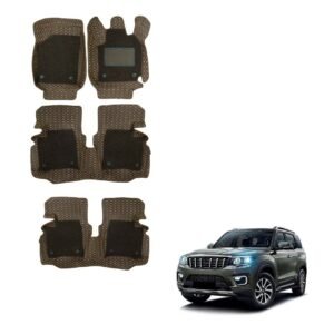 Mahindra Scorpio-N Premium 7D Foot Mats - Brown Colour