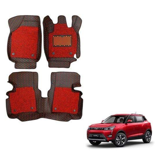 Mahindra xuv 300 premium 7d foot mats - red colour