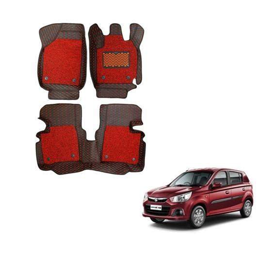 Maruti suzuki alto k10 waterproof 7d boot mat - black/red colour