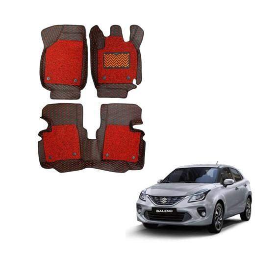 Maruti suzuki baleno spacious 7d mat carpet - black/red colour
