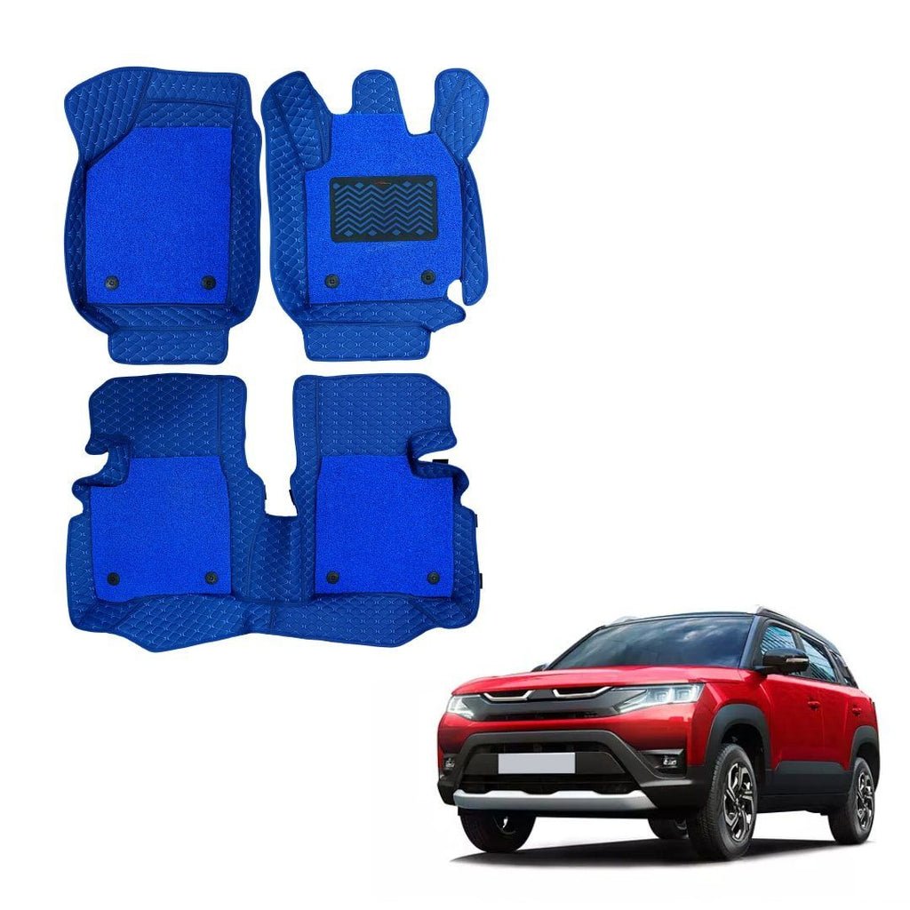 Maruti suzuki brezza (2022) superior 7d mats - blue colour