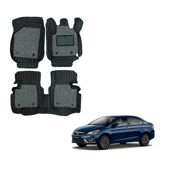 Maruti suzuki ciaz luxurious 7d mat carpet - black/grey colour