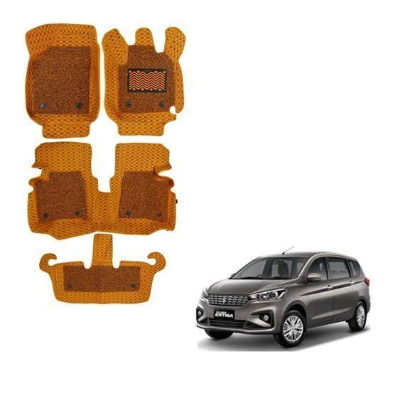Maruti suzuki ertiga (2018) premium foot mats - tan colour