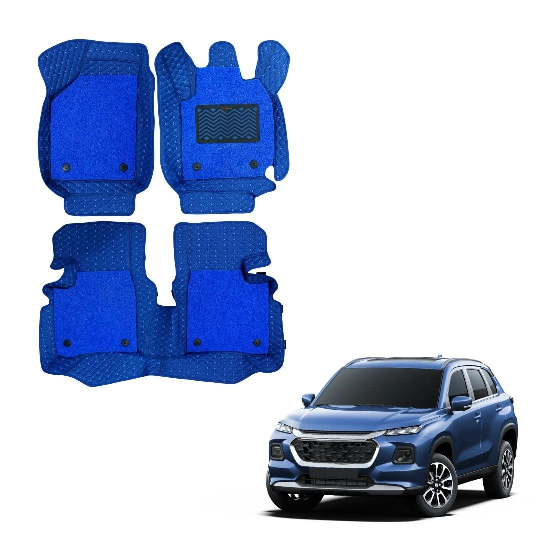 Maruti suzuki grand vitara (2022) superior 7d foot mats - blue colour