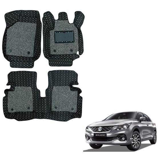 Maruti suzuki new baleno superior floor mats - black/grey colour