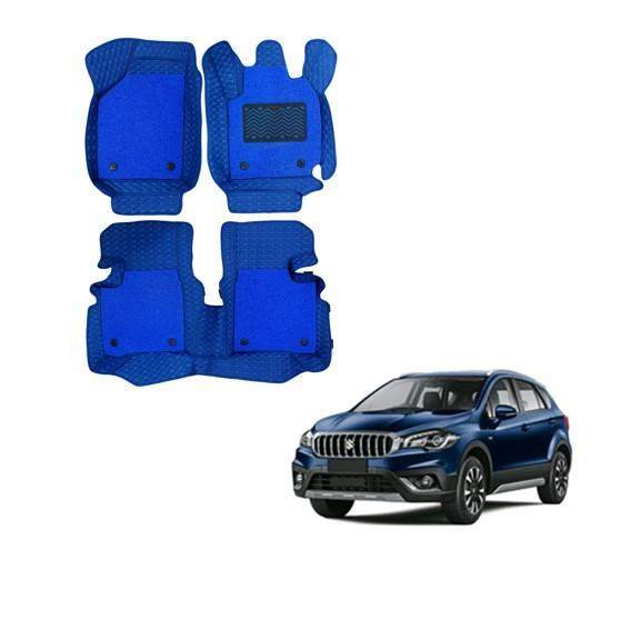 Maruti suzuki s-cross luxury 7d boot mat - blue colour