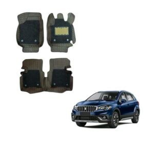 Maruti Suzuki S-Cross Superior 7D Foot Mats - Black/Tan Colour