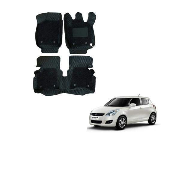 Maruti suzuki swift (2012-2017) illustrious 7d foot mats - black colour