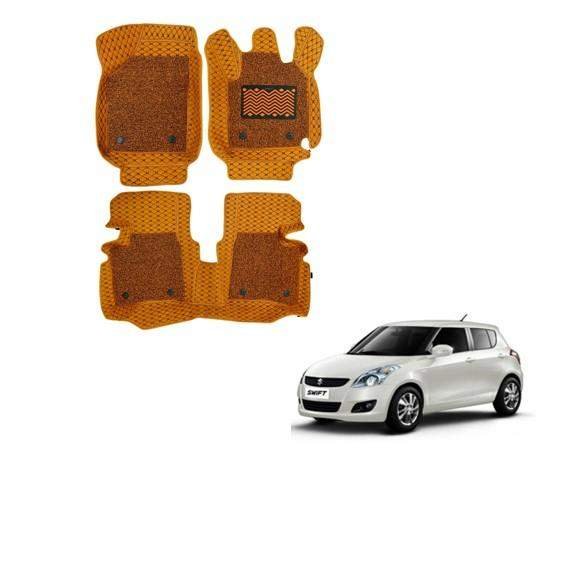Maruti suzuki swift (2012-2017) luxurious 7d mat carpet - tan colour