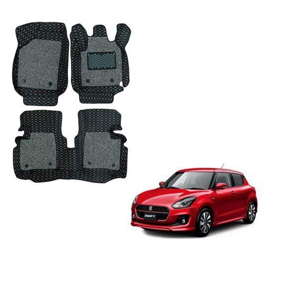 Maruti suzuki swift (2018) superior foot mats - black/grey colour