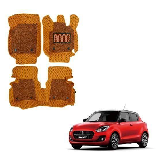 Maruti suzuki swift (2020) luxurious 7d mat carpet - tan colour