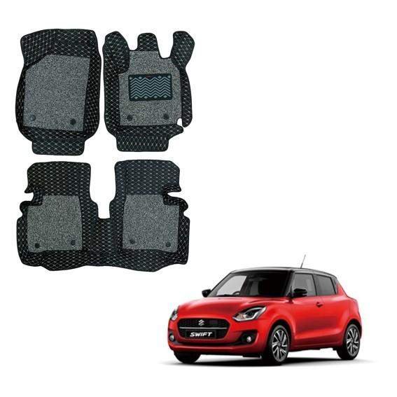 Maruti suzuki swift (2020) premium foot mats - black/grey colour