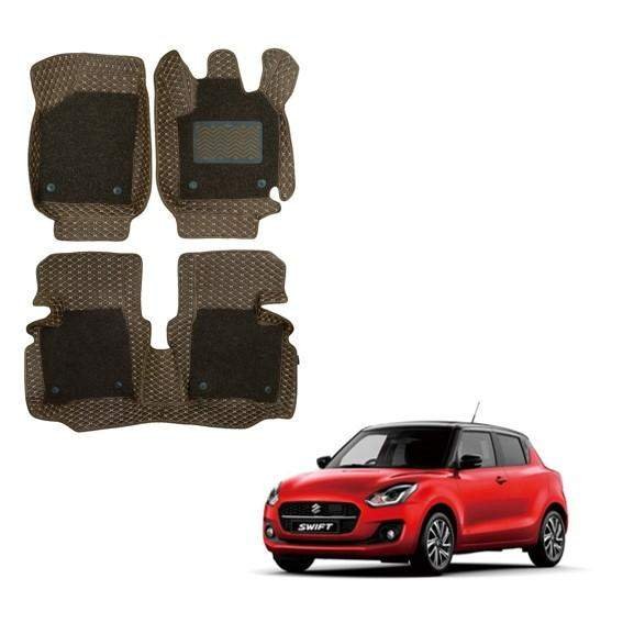 Maruti suzuki swift (2020) superior 7d boot mat - brown colour