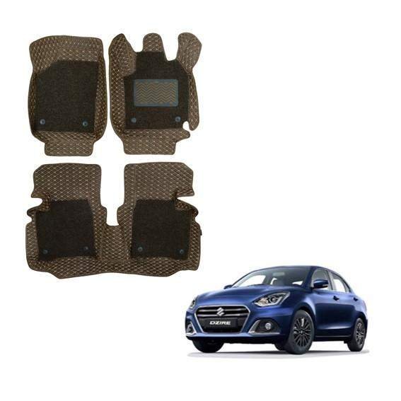 Maruti suzuki swift dzire (2019) all-weather 7d boot mat - brown colour
