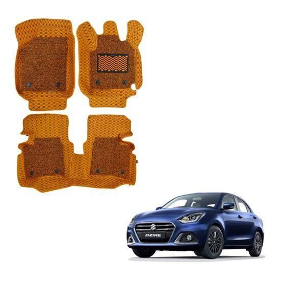 Maruti suzuki swift dzire (2019) luxury 7d mat carpet - tan colour
