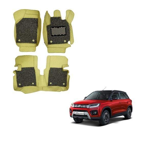 Maruti suzuki vitara brezza (2020) premium 7d floor mats - beige colour