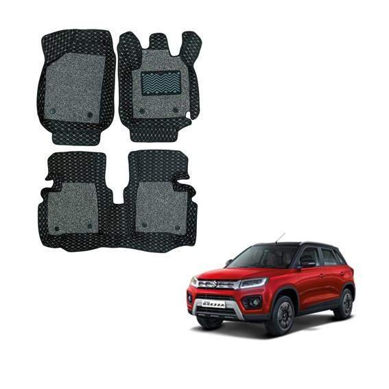 Maruti suzuki vitara brezza (2020) superior foot mats - black/grey colour