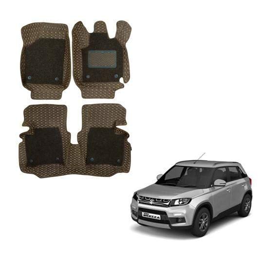 Maruti suzuki vitara brezza deluxe 7d boot mat - brown colour
