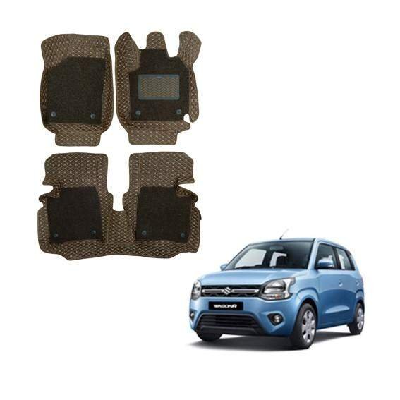 Maruti suzuki wagon r (2019) luxury 7d boot mat - brown colour