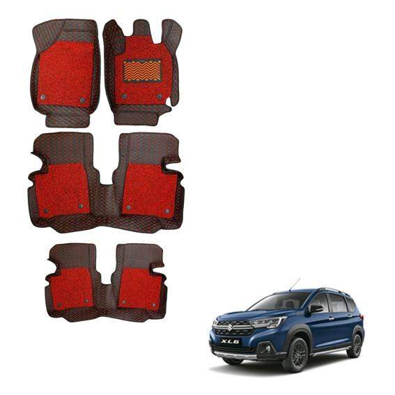 Maruti suzuki xl-6 luxurious 7d mats - black/red colour