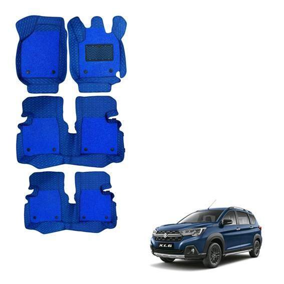 Maruti suzuki xl6 superior 7d foot mats - blue colour