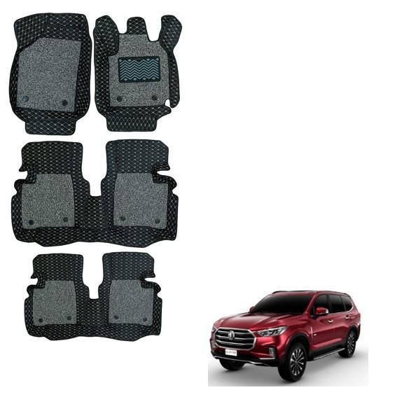 Mg gloster luxury 7d foot mats - black/silver colour