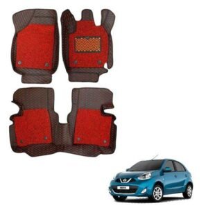 Nissan Micra Superior 7D Foot Mats - Red Colour