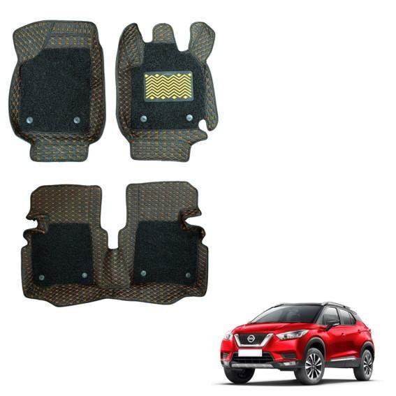 Premium floor mats for nissan kicks - black/tan colour