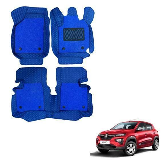 Renault kwid deluxe 7d foot mats - blue colour