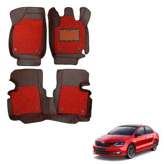 Skoda rapid deluxe 7d mats - red colour