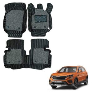 Spacious Floor Mats for Skoda Kushaq - Black/Grey Colour