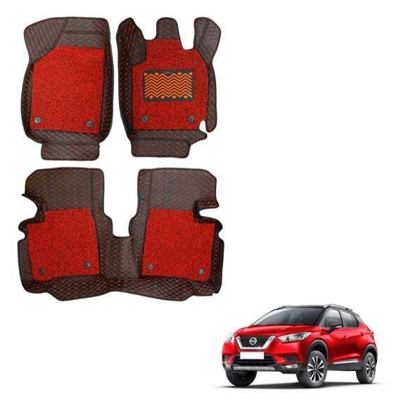 Spacious foot mats for nissan kicks - red colour