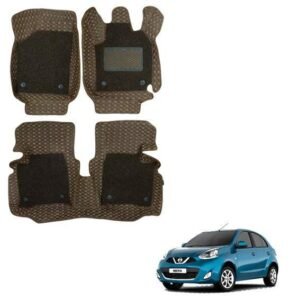 Spacious Foot Mats for Nissan Micra - Brown Colour