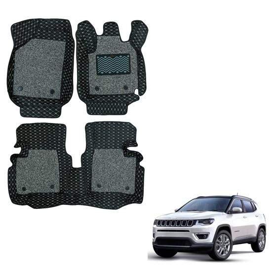 Superior floor mats for jeep compass - black/grey colour