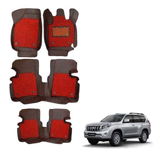 Toyota land cruiser prado illustrious floor mats - black/red colour