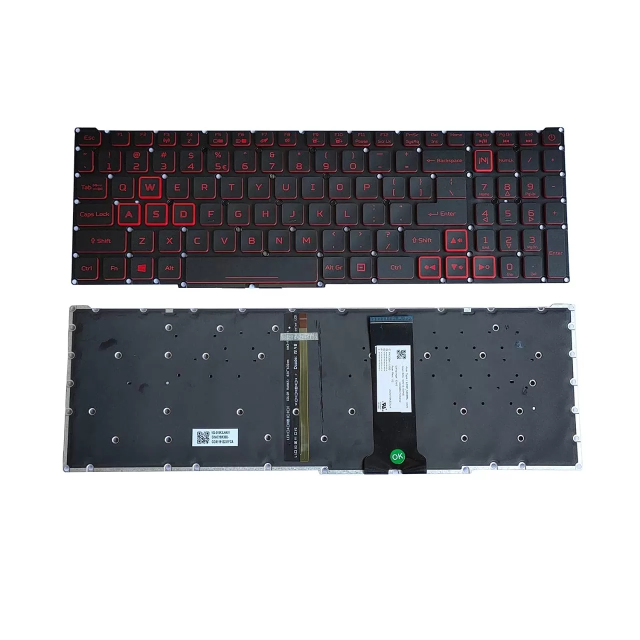 Backlit keyboard for acer nitro 5 an515 an515-51 an515-53 series laptop
