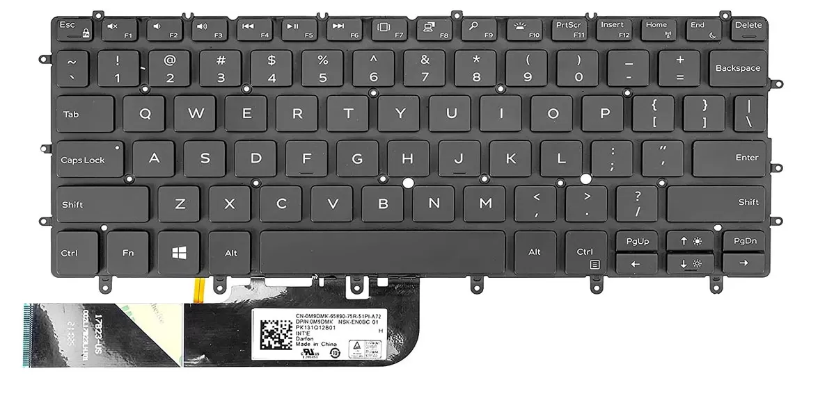 Backlit keyboard for dell xps 13 9370 9380 laptop