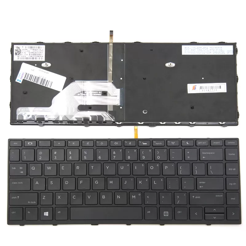 Backlit keyboard for hp probook 640 g4, 645 g4, 645 g5, 430 g5, 440 g5, and 445 g5 laptops