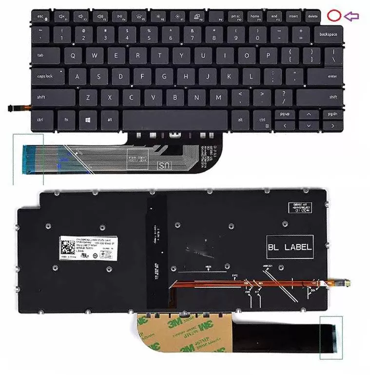 Backlit keyboard on dell inspiron 13 7000 laptop