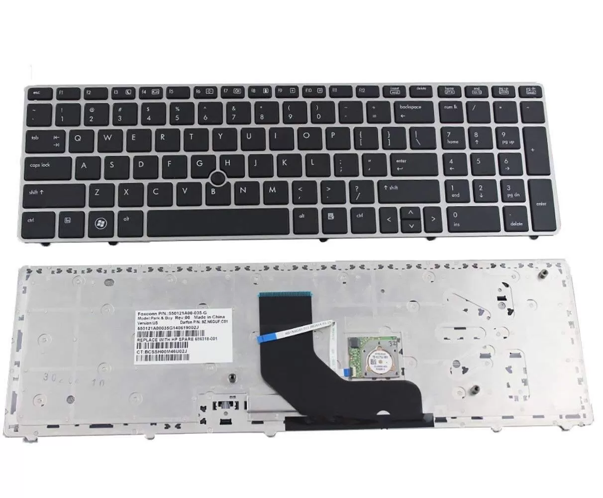 Keyboard for hp compaq elitebook 8560p, 6560b, and 6565b laptops