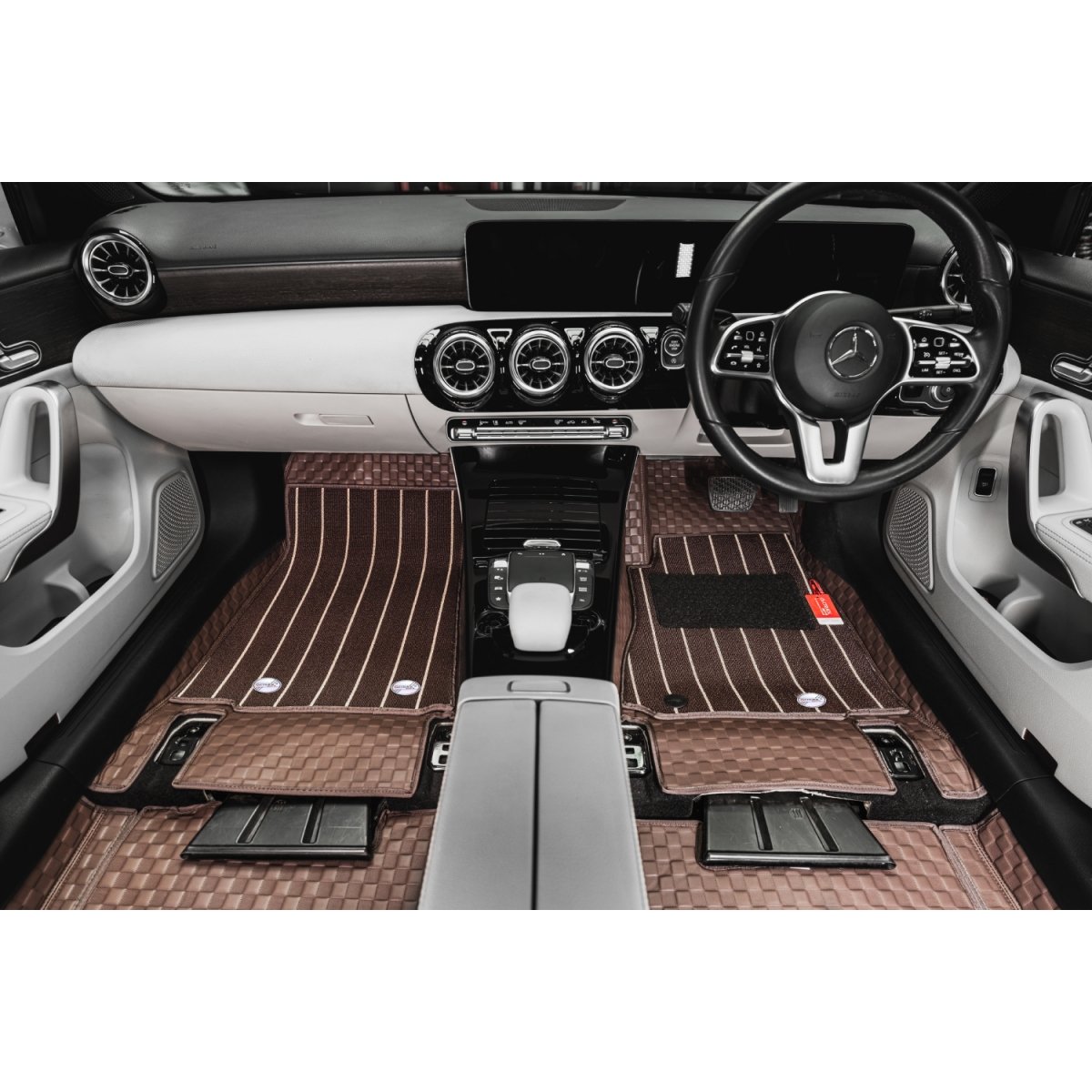 Luxury florino floor mats for audi a3 2014-2022 - coffee color