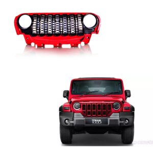 New Thar/Roxx Wrangler Style Bumper Grill - Red, White, Grey And Black