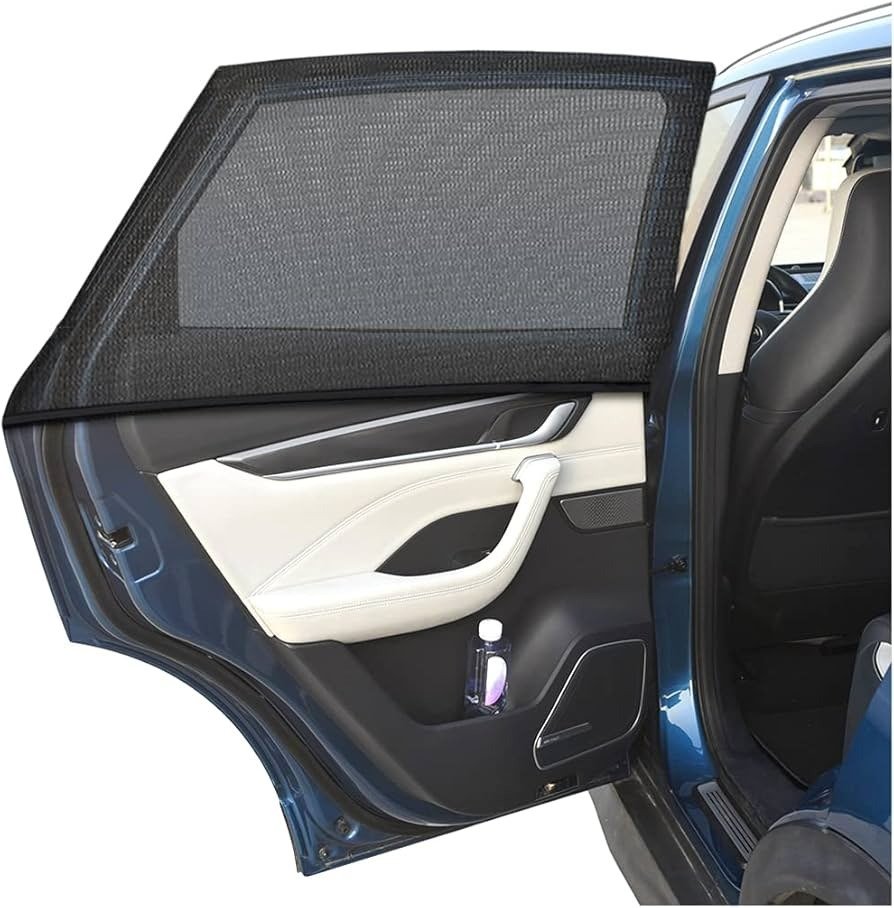 Automatic vs magnetic window sunshades showing automatic retractable car window sunshade