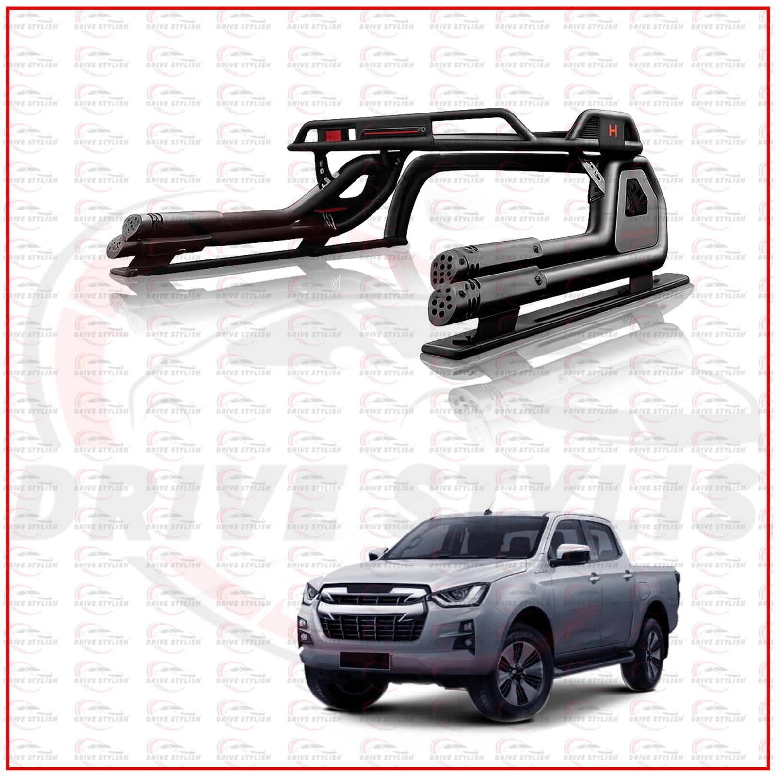Isuzu d-max hamer roll bar with lunar carrier
